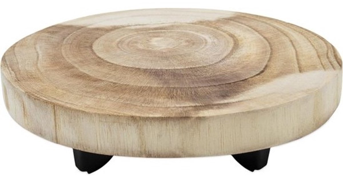 Houten Plantenstandaard Tafel met Boomstam Schijf voor Binnen en Buiten