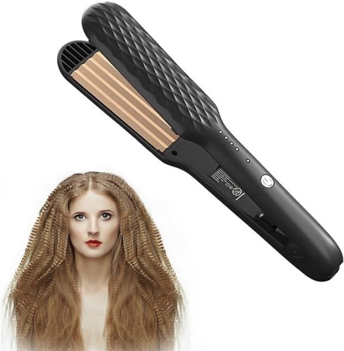 Crepe IJzer voor Volume en Krullen | 4 Temperatuurstanden | Snel Opwarmend Haarstyler