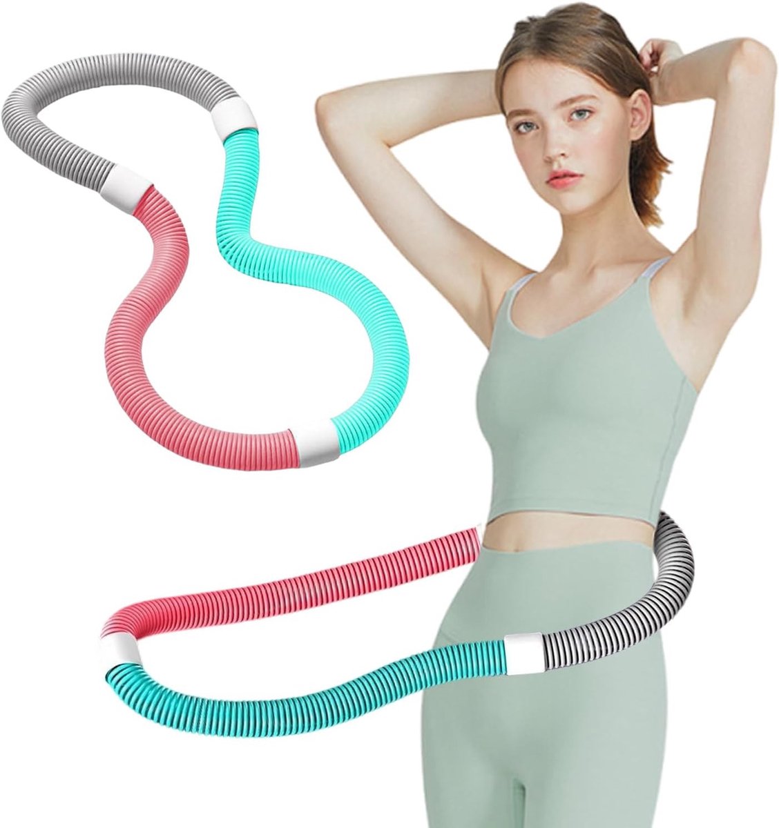 Vouwbare Hula Hoop van 1.4kg voor Fitness, Ideaal voor Buik- en Tailletraining Thuis, in de Gym of op School