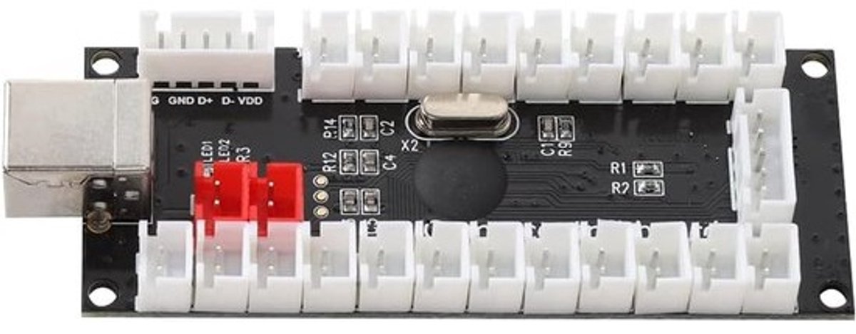 Gaming Controller - Arcade Stick - PC Games - Acryl Behuizing - 9.5x3.5x1 cm - Zwart