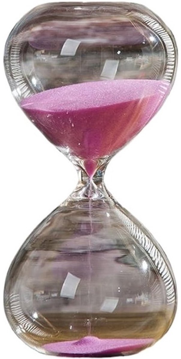 Zandloper Tijd Teller - Zand Timer - Tijd Management - Creatief Decoratief Ornament - 15 Minuten - Roze