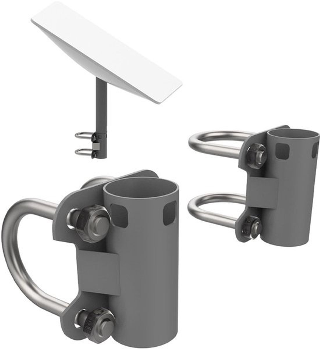 VT Goods - Antennemast U-beugel - 30 mm tot 50 mm verstelbaar - Zware roestvrijstalen mastpaal - Geschikt voor V2 rechthoekige schotelantennes - Ide...