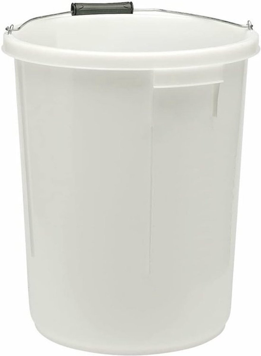 Mengbak Stukadoor - Gereedschapsemmer - Pleisterwerk Mengen - Stevige Kunststof - 25 Liter - Wit