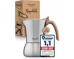 Premium espressomachine voor 4 kopjes, 200 ml, roestvrij staal, mokkakan, espressokan geschikt voor alle warmtebronnen en vaatwasmachinebestendig
