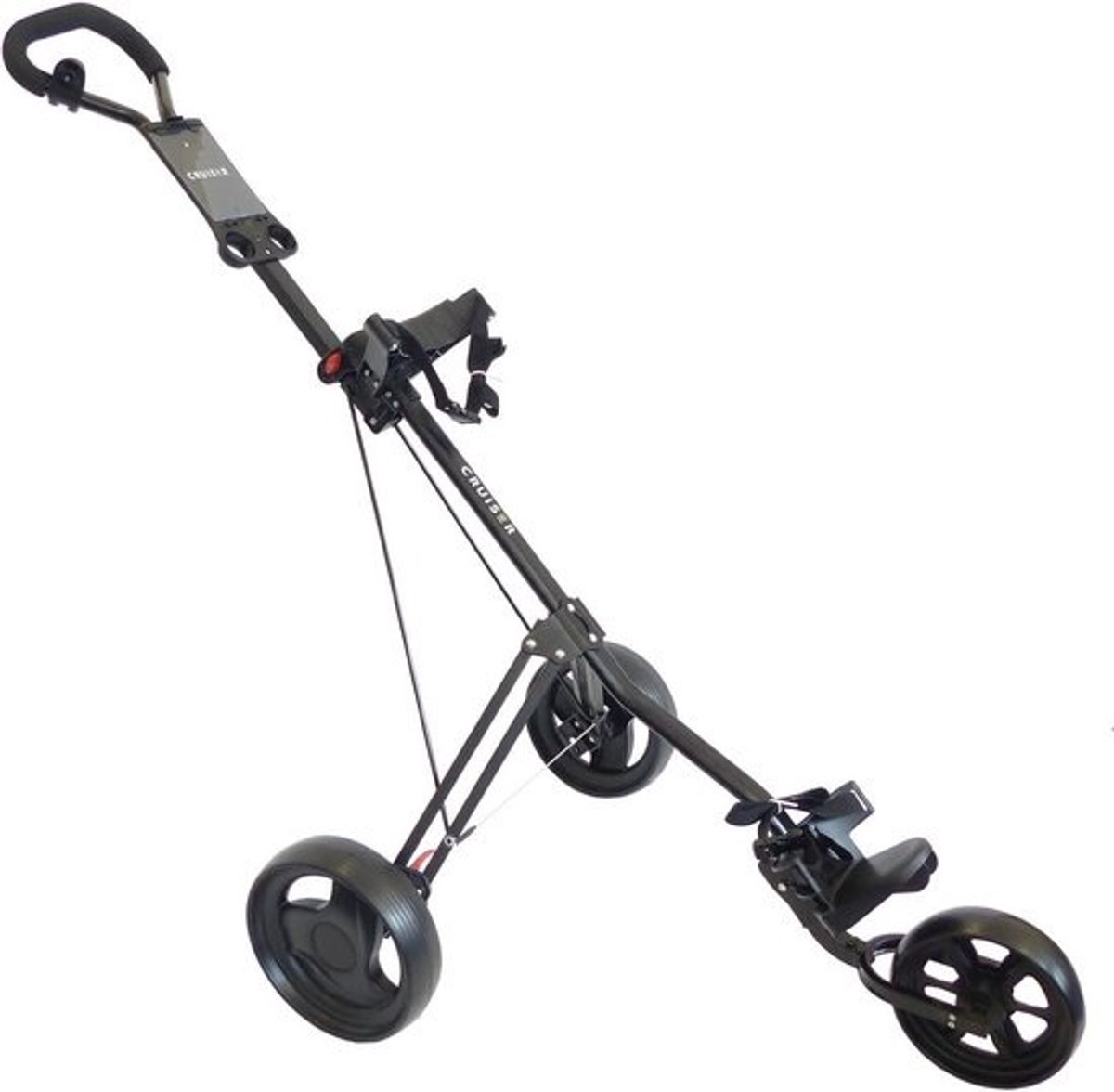 Driewieler Golf Trolley - Golfkar Duwkar - Golfen op de baan - Lichtgewicht opvouwbaar frame - 5 kg - Zwart