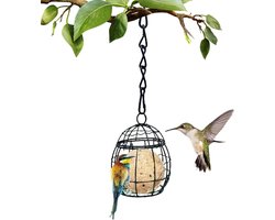 Voederhuisje Suet Bal - Vogelvoederstation - Vogels Voeren - Eekhoornbestendig Ontwerp - 12 x 8 x 8 cm - Metaal