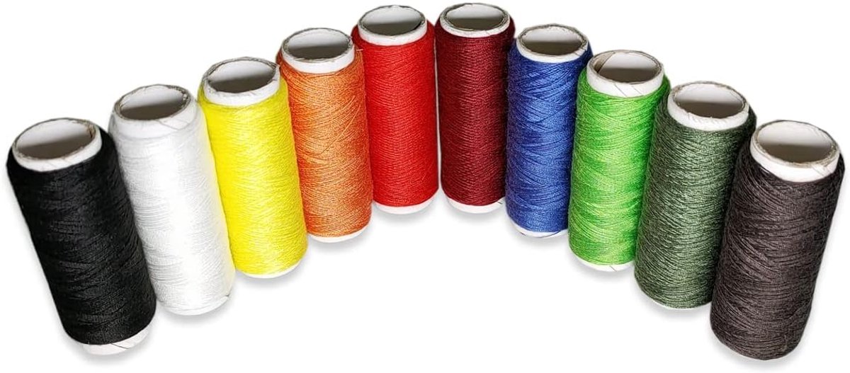 Naaigaren, 10 spoelen, 100% polyester, kleurrijk, voor machinaal naaien en quilten