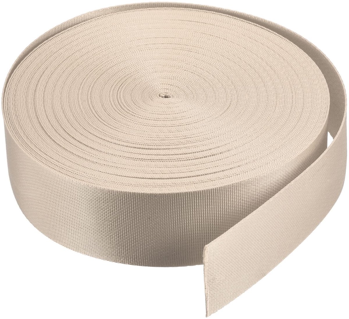 Dailygoods- Singelband 1,5 inch - Platte Nylon - 25 Yards - Rugzak - Vrachtriem - Bagagerek - Champagnekleur - Band