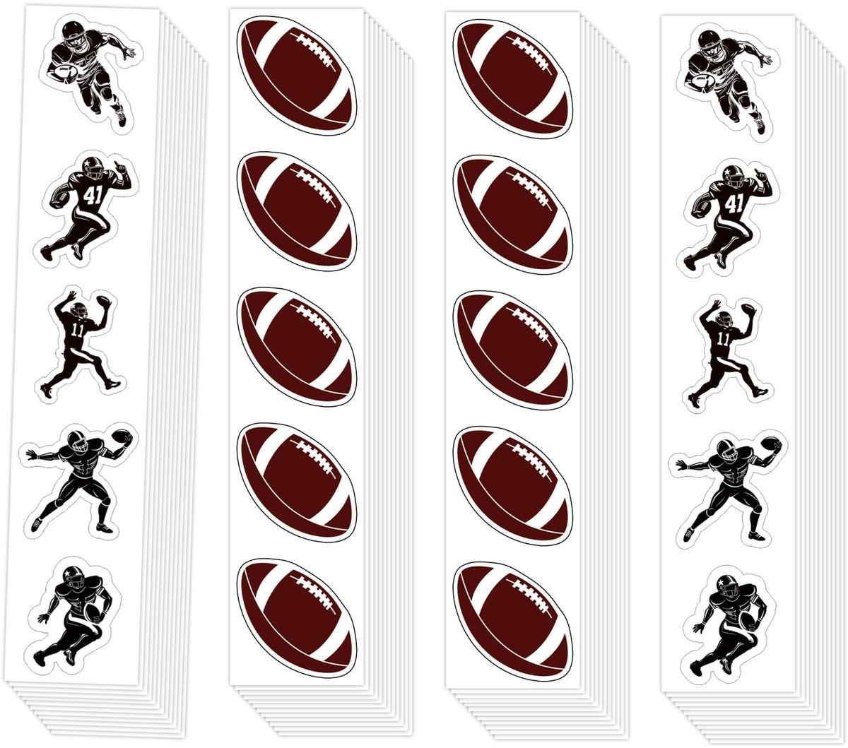 Dailygoods- Rugby Stickers 480 Stuks - Voetbalhelm Stickers - Sport Stickers - DIY Plakboek Benodigdheden - Comfortabel Materiaal - Helder Kleurendruk - Sportstickers