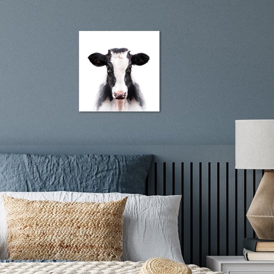 Affiche Portrait - Vache - Wit - 30x30 cm