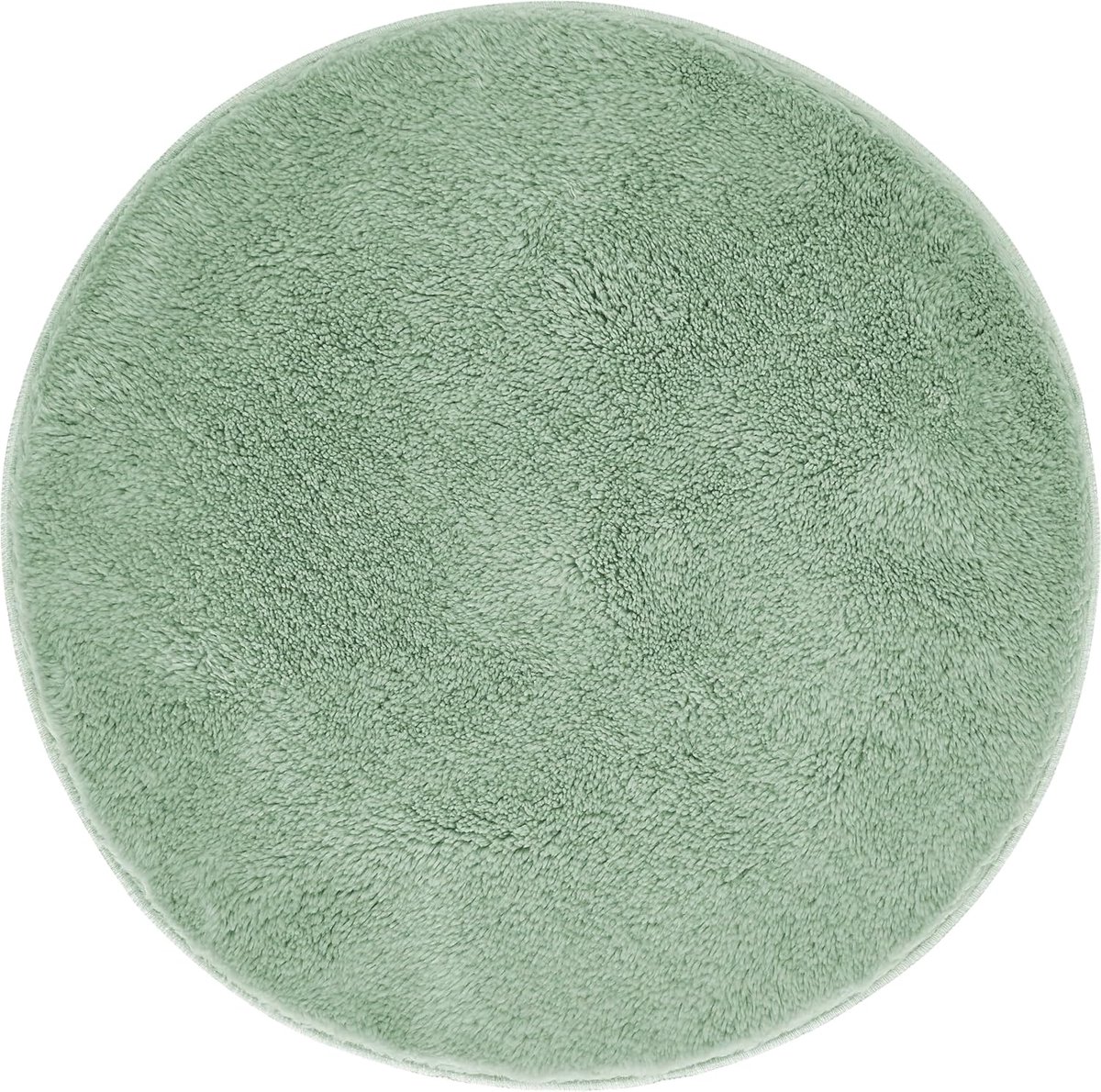 andiamo Florida Badmat, antislip, zacht en wollig, badmat, antislip, wasbaar, douchemat, badmat voor badkamer, 60 cm, rond, salie