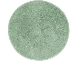 andiamo Florida Badmat, antislip, zacht en wollig, badmat, antislip, wasbaar, douchemat, badmat voor badkamer, 60 cm, rond, salie
