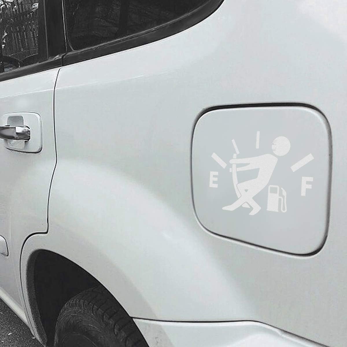 auto humor stickers voor leeg brandstofverbruik stickers voor lege brandstofweergave voor auto, vrachtwagen, motorfiets, SUV, universele autoaccessoires (wit)