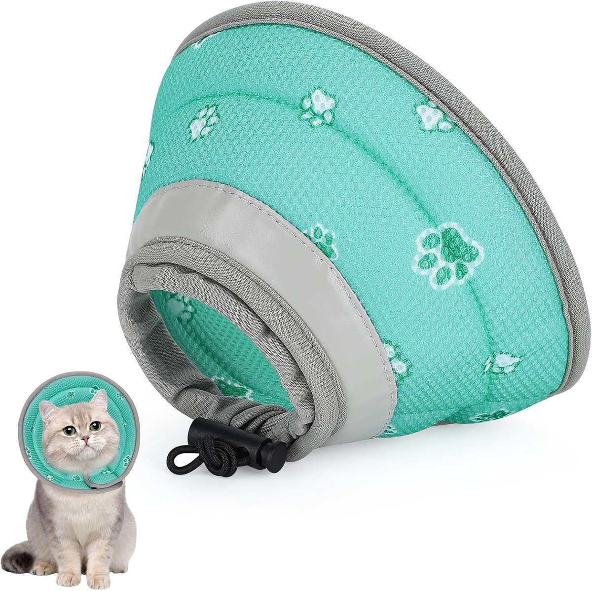 Herstelkegel voor Katten en Kleine Honden, Verstelbaar, Zacht, Lichtgewicht Elizabethaanse Kegel voor Huisdier Na Operatie, Beschermend, Maat M
