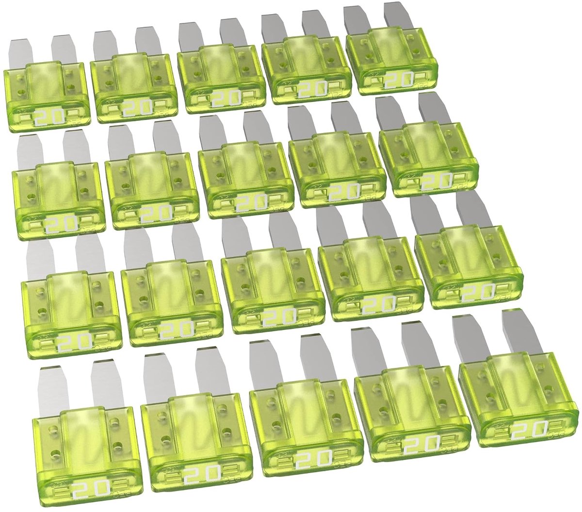 Platte steekzekeringen MikrOTO II 5 - 30 A selectie: 20 A geel, 20 stuks