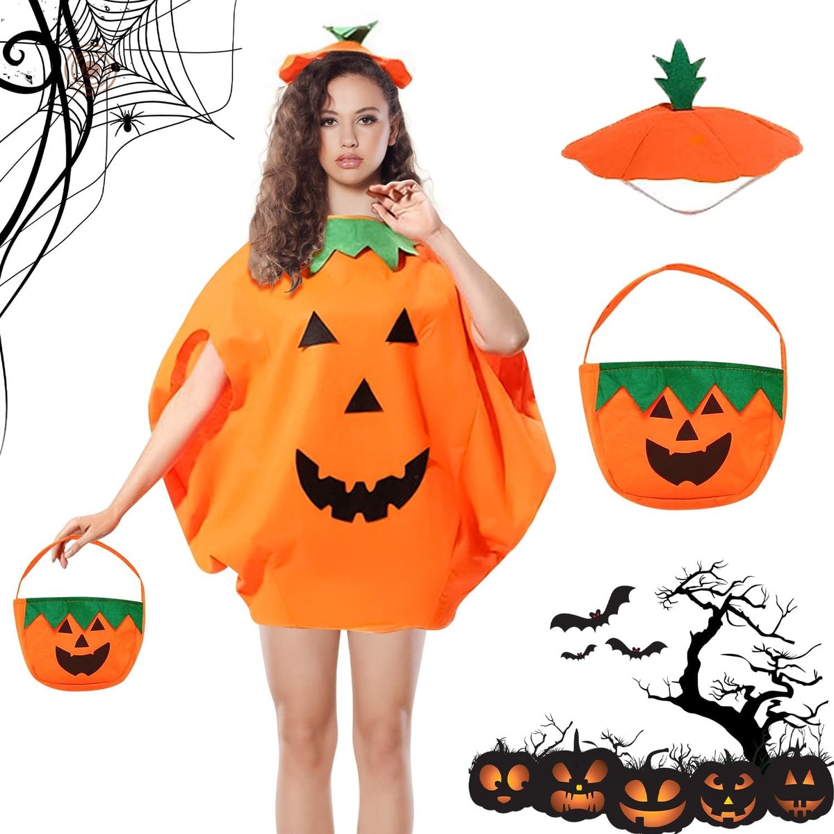 halloweenkostuum voor dames, pompoen, pompoenkostuum voor meisjes, halloweenkostuum voor meisjes, pompoenkostuum voor meisjes, Halloween pompoenkostuum geschikt voor halloweenfeest