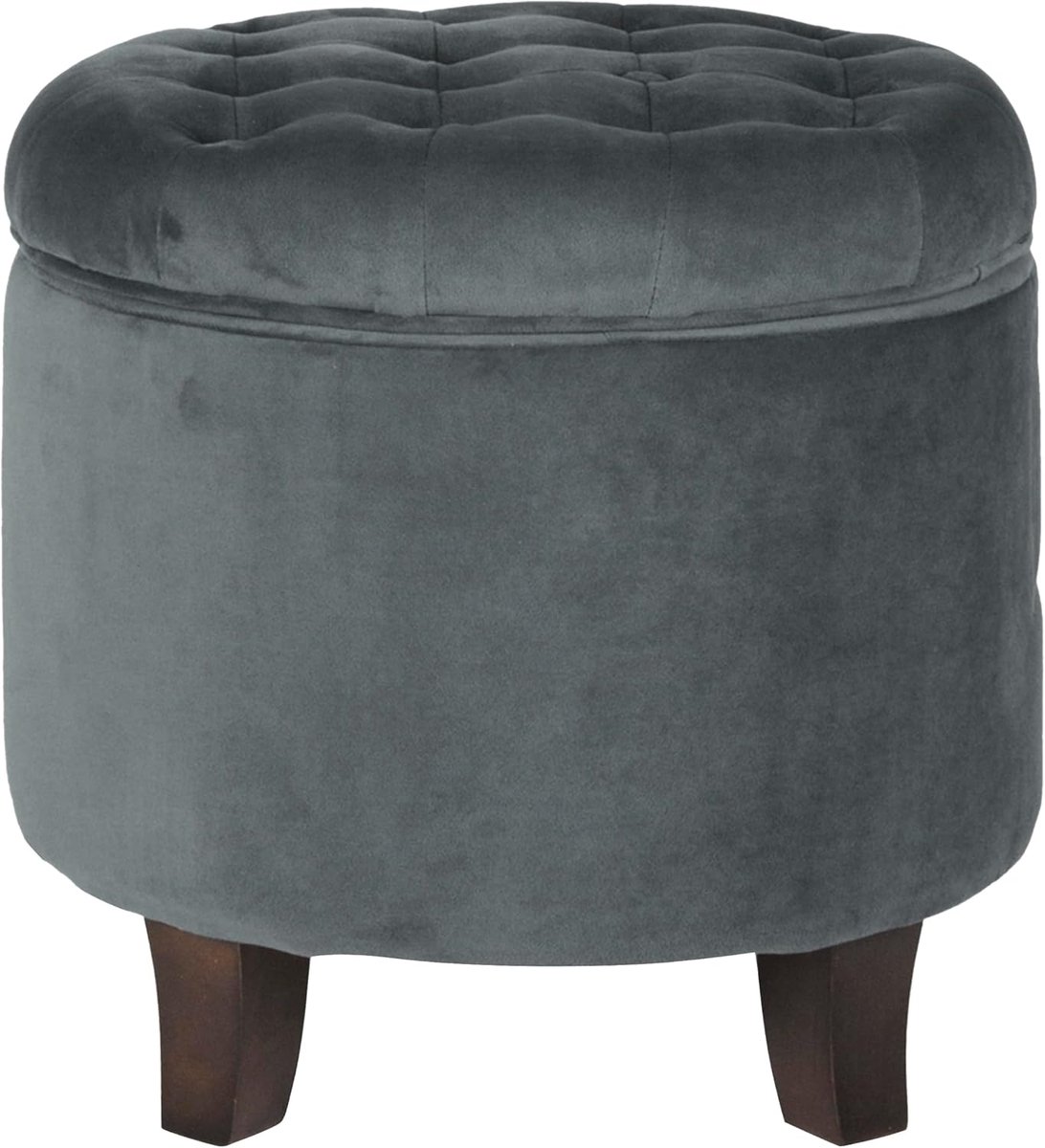 USA Ottoman Kinfine Round Tufted Storage Velvet