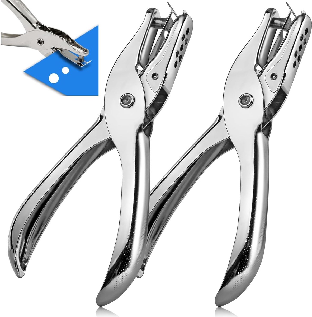 Gatenponsen met enkel gat, 3 mm en 6 mm, metalen perforator, draagbaar, voor knutselwerk, cadeauhangers, scrapbooking, knutselen, 2 stuks