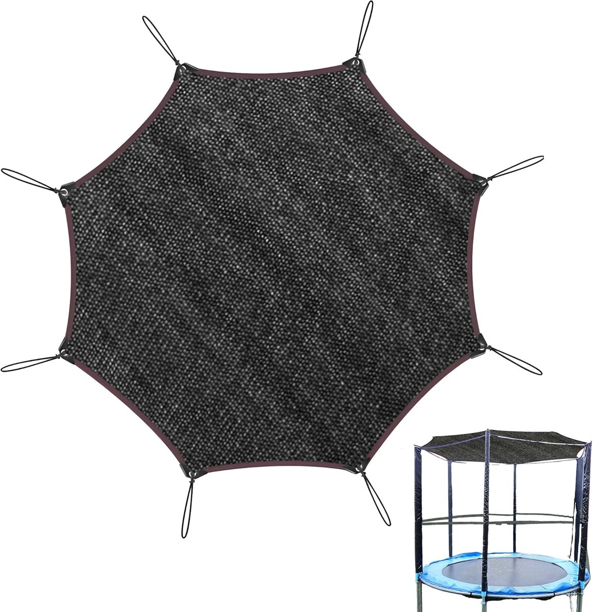 SnelShoppen - Trampoline zonwering afdekking Ø305 cm (10ft) - Scheurvast 80g/m² PE zonnedak voor 8 stangen - Lucht- en waterdoorlatend zonnezeil - Inc