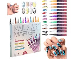 Kleurige 3D Nagellak Pen Set voor DIY Nagelkunst, Creatieve Nail Art Marker, Perfect als Verjaardagscadeau voor Volwassenen