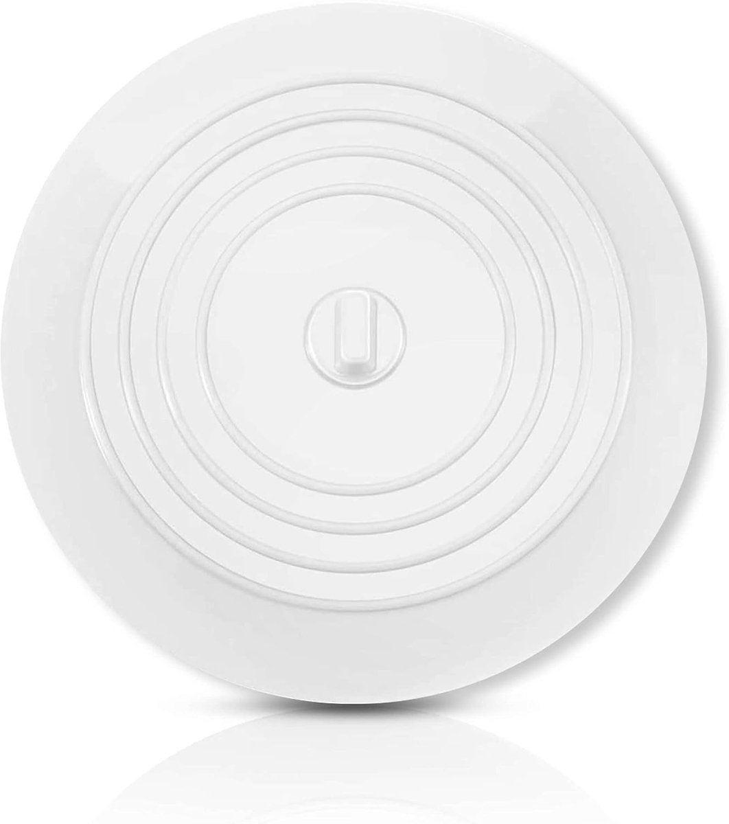 Afvoerplug |15,2CM|✮LEVENSLANGE GARANTIE✮- Flexibele Zuignap, Universele Waterdichte Stop voor Roestvrijstalen Keuken Gootsteen, Keramisch Bad, Toilet, Wastafel, Douche, WIT