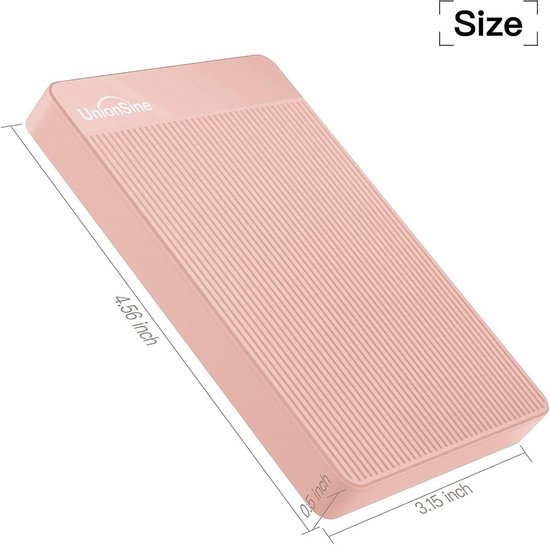 Externe Harde Schijf 500 GB - USB 3.0 HDD - Ultra Slim, Stil en Draagbaar - Plug & Play - Roze — afbeelding 4