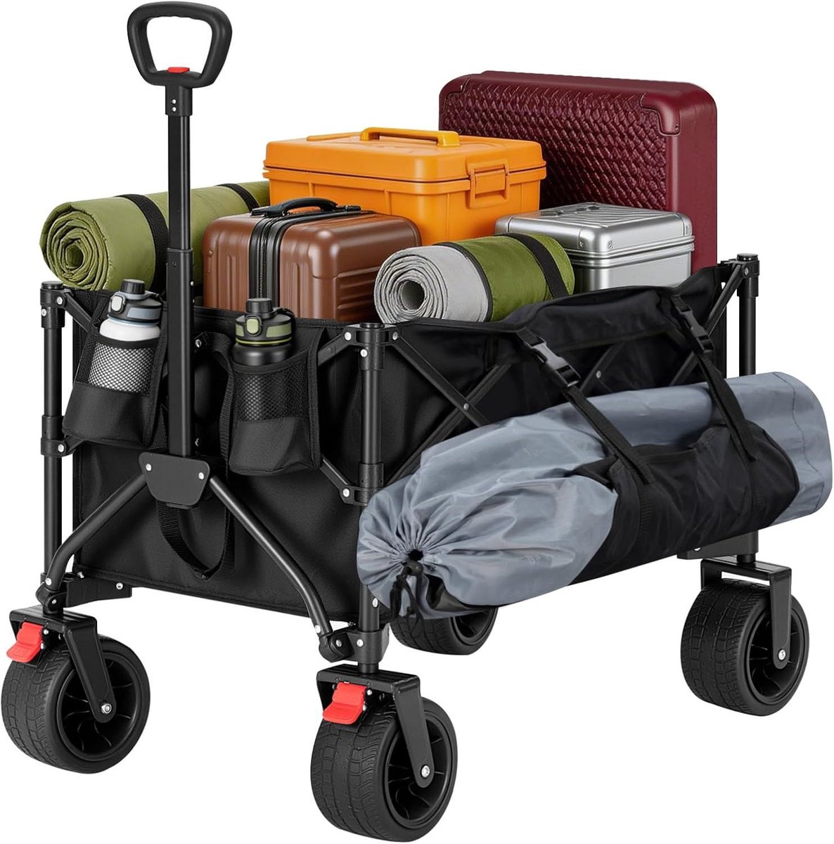 SureDeal® - Opvouwbare - Bolderkar - Stalen - Draagvermogen - Zwart - 94,5x60,5x100 cm