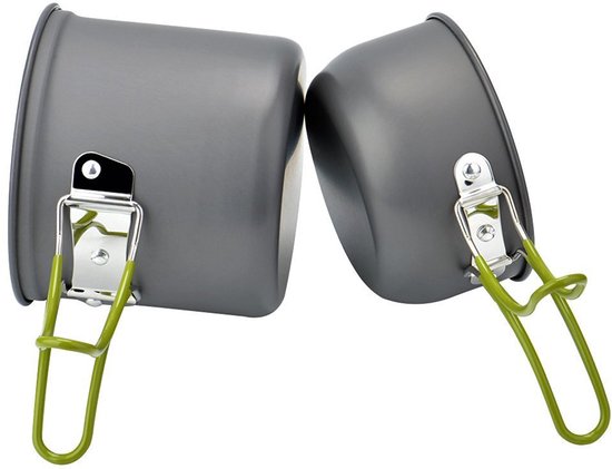 SnelShoppen - Picknick Camping Wandelen Backpacken Kookgerei Set - Aluminium Pot Pan Kom Set - Lichtgewicht en Duurzaam voor Buiten - Ideaal voor Kamp — afbeelding 2