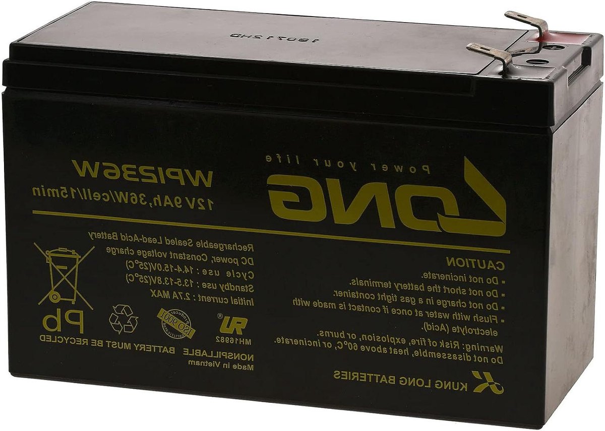 Loodgel Batterij - UPS Batterij - Noodstroom Voorziening - Onderhoudsvrij - 151x65x94mm - Zwart