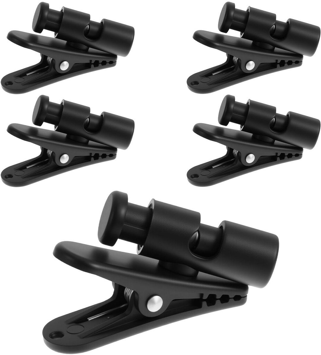 5 stuks hoofdtelefoondraadclips, zwarte kabelklemmen, draadklemmen, 360 graden draaibaar, oortelefoonklem, kabelhouder, clips voor hoofdtelefoonkabel, kleding