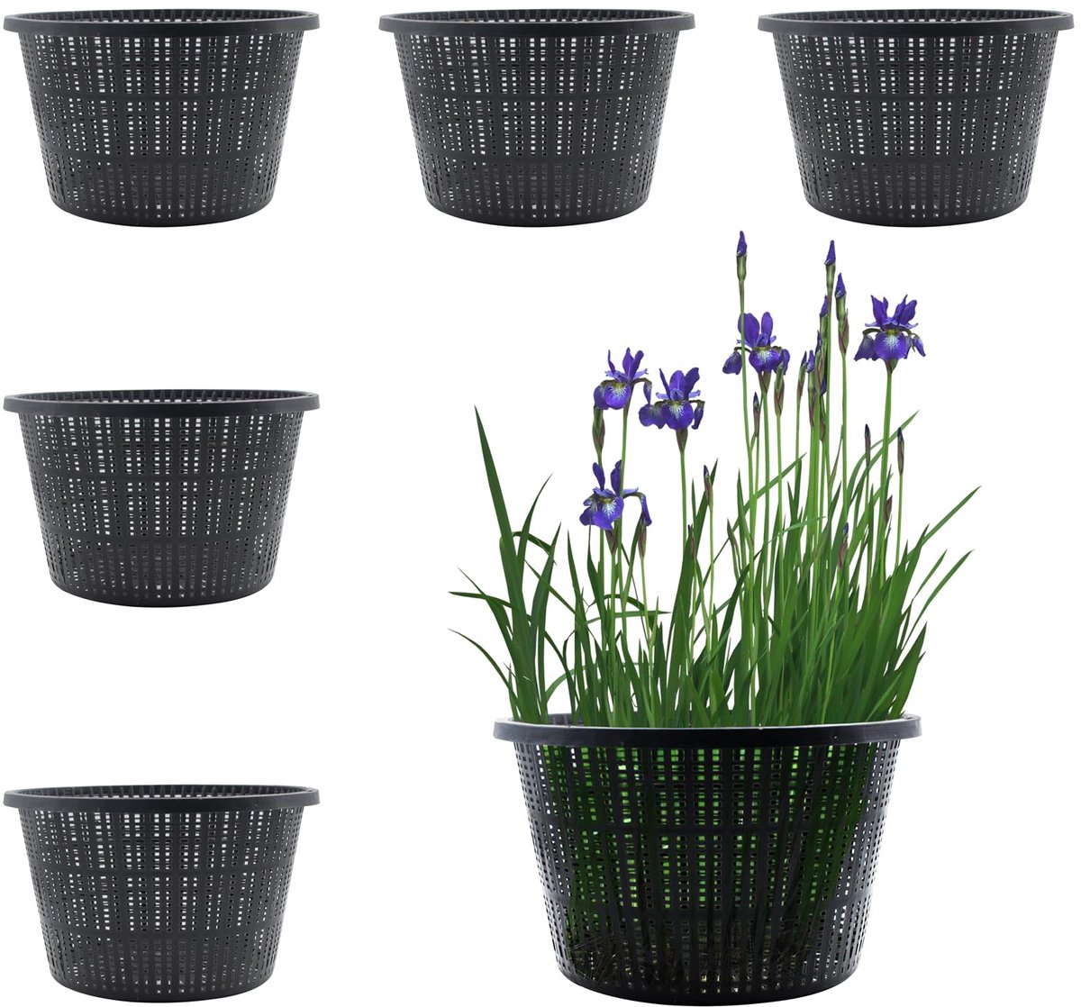 Hydrocultuur netpotten, aquarium, waterplanten, plantenmand, kunststof netpotten, hydrocultuur voor hydrocultuur, tuinbenodigdheden (zwart) diameter 212 mm
