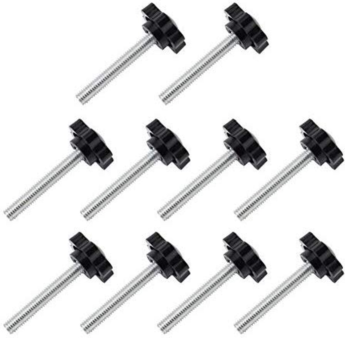 Duimschroef, 10 Stks M6x30mm Pruimenbloesem Vorm Schroefdraad Gekartelde Duimschroef Grip Knoppen Klemmen Schroef voor Machines Latche