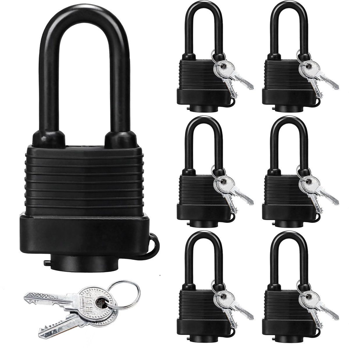 Hangslot messing, waterdichte hangsloten 40 mm met 12 stuks sleutels, messing hangslot, hangslot met sleutel voor buiten, garage, omheining