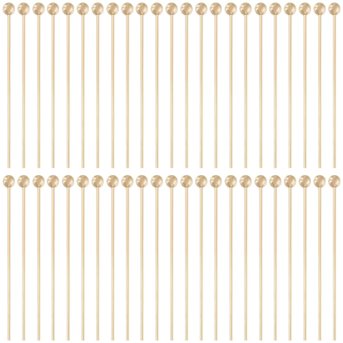 Kopspelden, 1 inch 18K vergulde messing kopspelden voor doe-het-zelf knutselwerk sieraden maken buigbare kralen kettingen armbanden oorbellen onderdelen benodigdheden