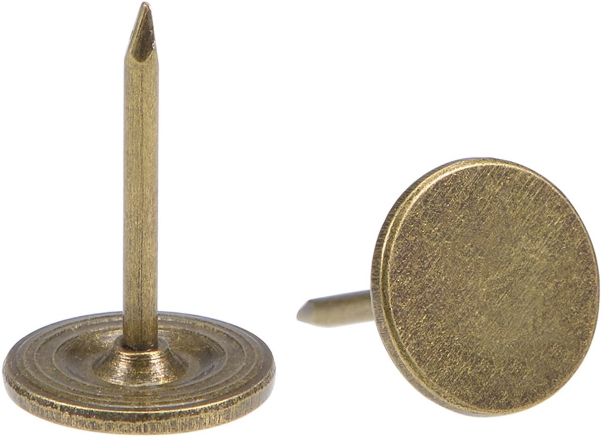 30 stuks spijkers voor bekleding, decoratieve platte kop, 11 mm x 17 mm, voor meubels, bank, hoofdeinden, brons