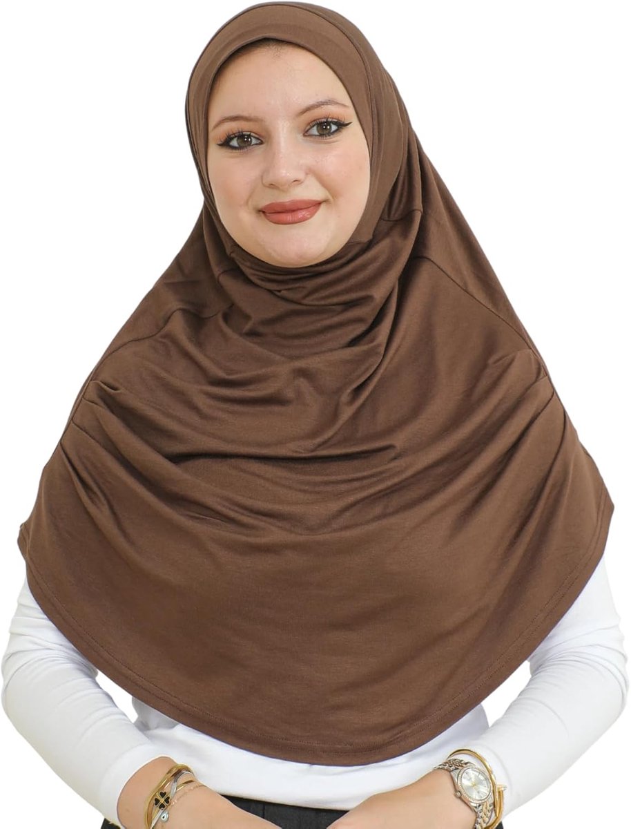 Kant-en-Klare Hijab voor Dames, Instant Moslim Tulband, Zachte Sjaal voor Gebed, Lange Islamitische Hijabs, Bescheiden Kleding, Jersey Abaya