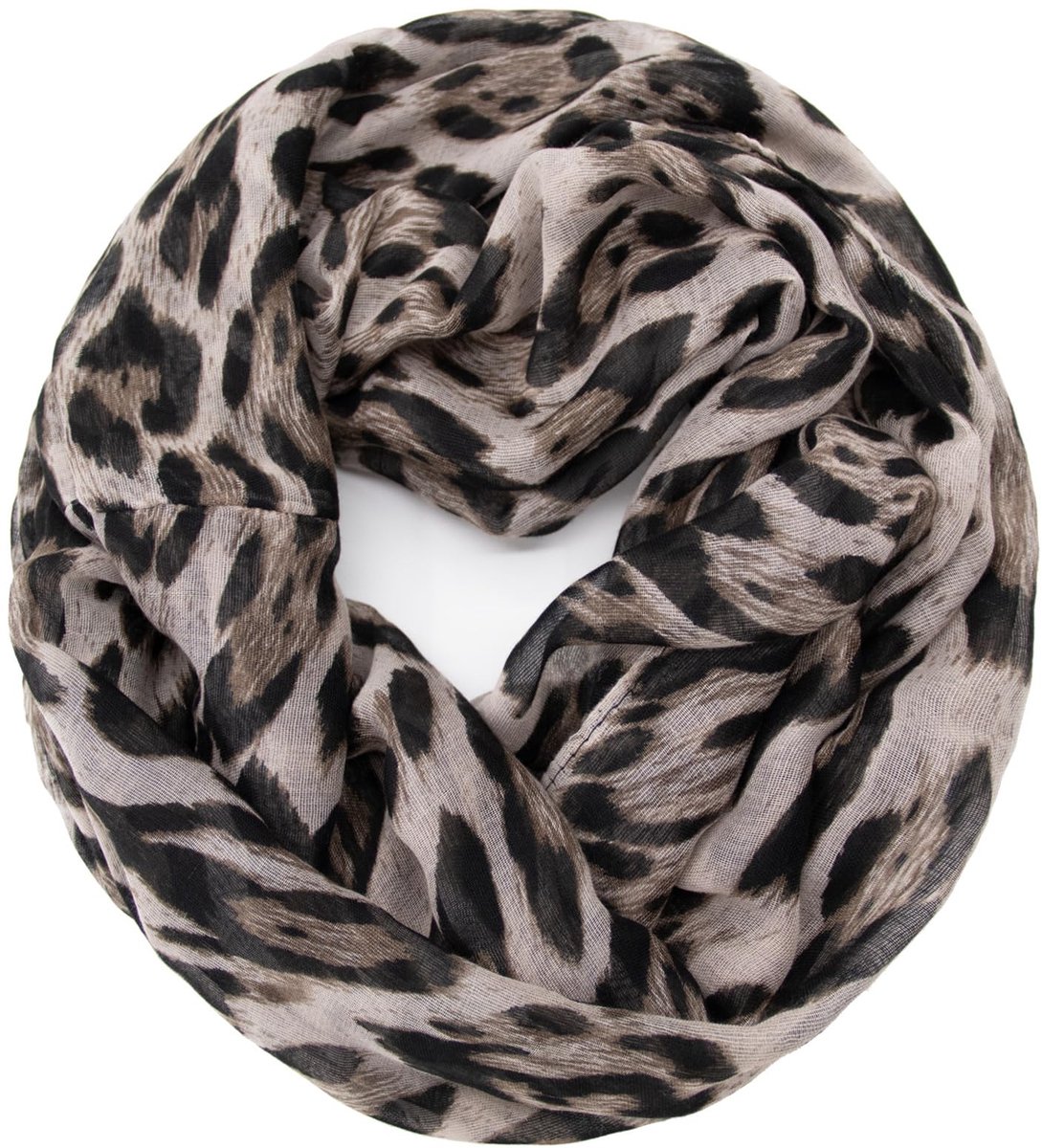 Leo patroon XXL colsjaal rond loopsjaal dames luipaard sjaal meisjes dierenprint doek