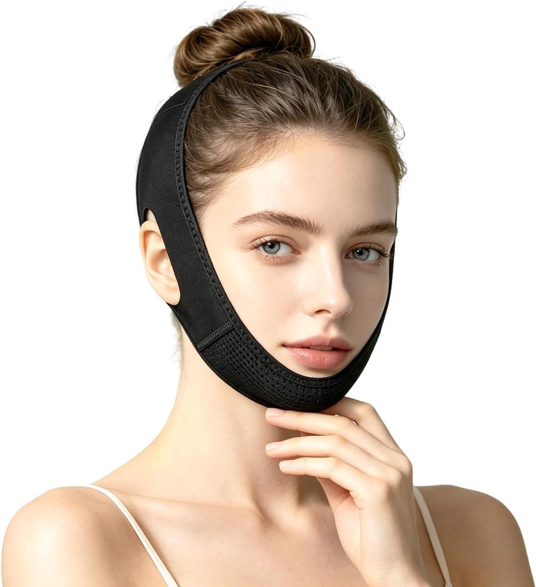 Gezichtsband - Kinband - Gezichtscontouring - Herbruikbaar Materiaal - 30 g - Zwart