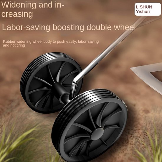 Handmatige Grashak - Tuin cultivator - Bodem losmaken - Dubbele voorwielen - 45 x 23 cm - Niet gespecificeerd — afbeelding 5