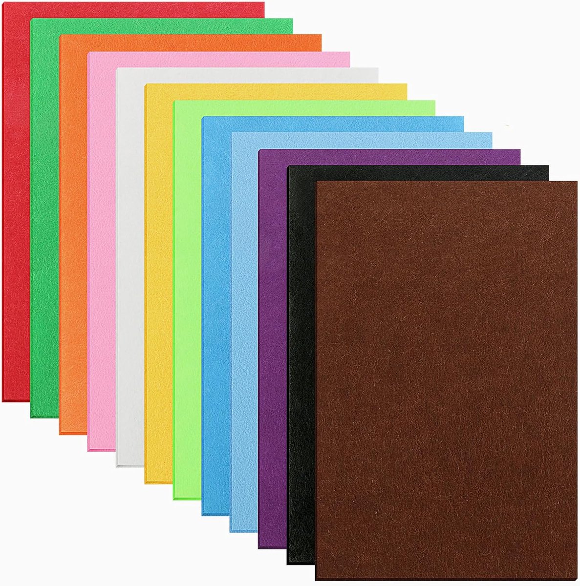 Stof om te knutselen, 20 x 30 cm, getest op schadelijke stoffen, vilt, knutselen, viltstof om te naaien, knutselvilt, rood, groen, wit, bruin, zwart, voor