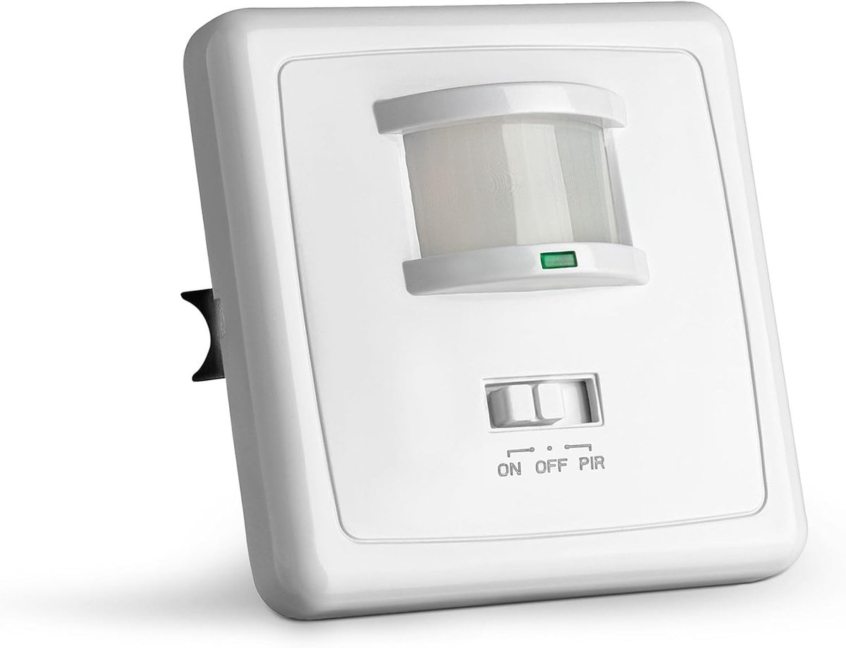 Infrarood Bewegingssensor Binnen - Inbouw Wand Montage - Inbouwdoos 60mm, Programmeerbaar, 9m/160°, Bewegingsmelder voor LED Lampen, 3-Draads
