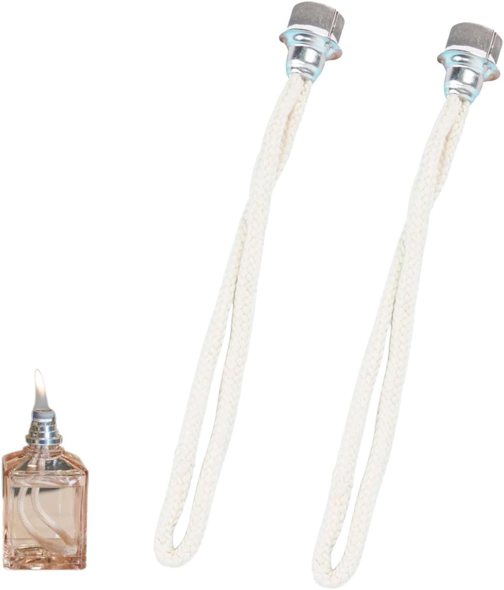 2 stuks reservelont voor Berger geurlamp, vervangende lont voor olielamp, olielamp lont vervanging luchtcontrole katalytisch voor verbetering van de luchtkwaliteit, aromatherapie (zilver)