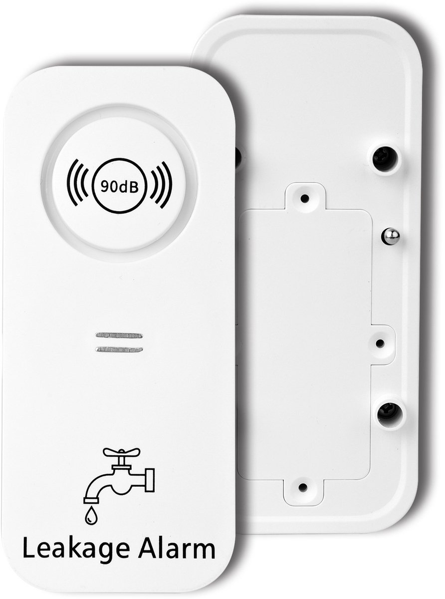 IP66 Waterlekkagedetector-90dB Alarm, 4 Sensorsondes, op Batterijen Aangedreven Overstromingssensor voor Badkamer, Gootsteen, Wasserij en Kelder