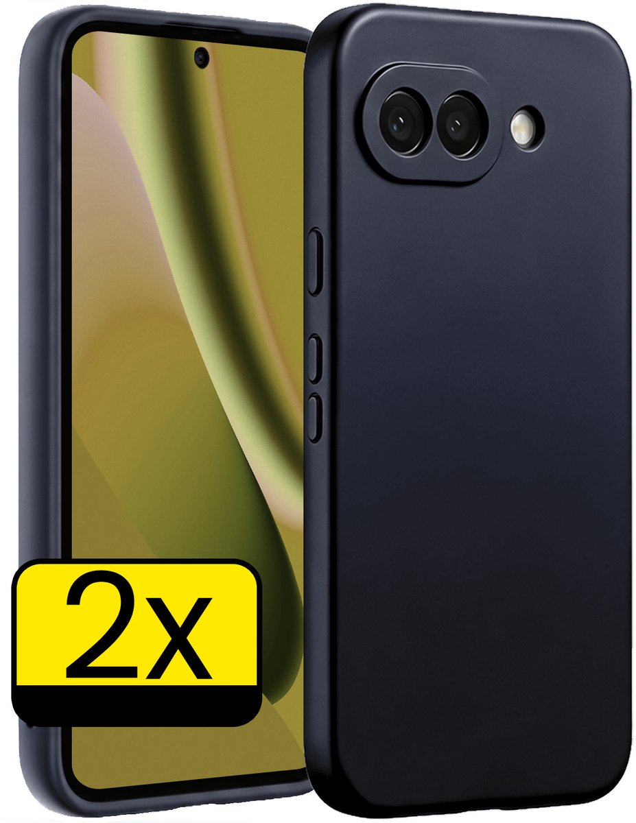 Hoesje - 2 Stuks - Geschikt voor Google Pixel 10a - Sterk & Shockproof - Case Siliconen - Back Cover - Telefoon Hoes - Telefoonhoesjes - Donkerblauw