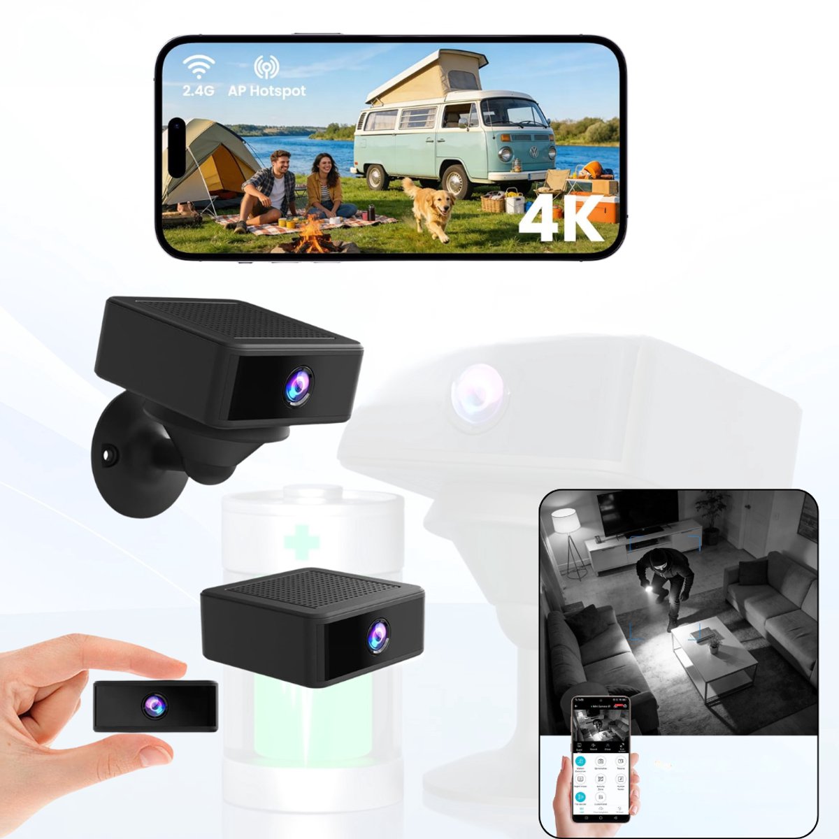 ApexArte® Verborgen Camera - Spy Camera - Spionage -Zwart