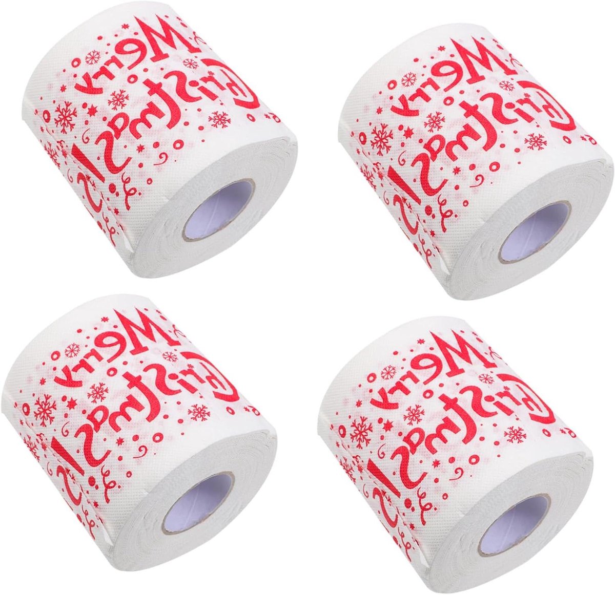 Kerst Toiletpapier - Feestelijk Servet - Feestelijke Decoratie - Creatief Gedrukt - 4 Rollen - Multicolor