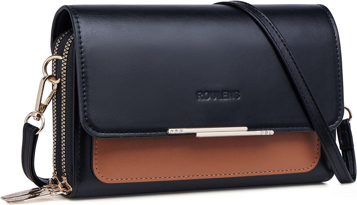 SnelShoppen - Kleine Schoudertas voor Mobiele Telefoon - PU-Leer Crossbody Tas met Kaartsleuf - Verstelbare Afneembare Schouderriem - Ideaal voor Fees