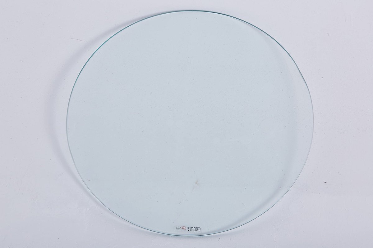 SnelShoppen - Euro Tische Glazen plaat voor kachel en tafelblad 50 cm - 6 mm ESG-veiligheidsglas - vonkenbescherming - heldere glazen bodem voor open