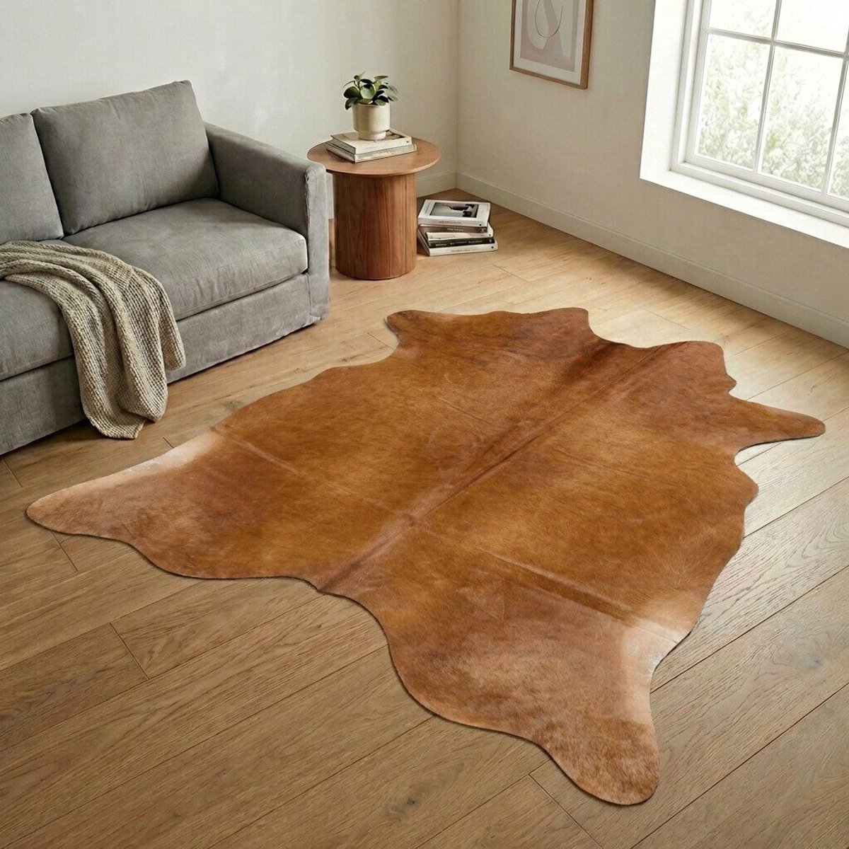 Koeienhuid Vloerkleed XXL (Extra Groot) - Effen-solid - 234 x 229 cm - Koeienkleed / Koeienvel / Dierenvel / Dierenhuid / Koehuid Tapijt