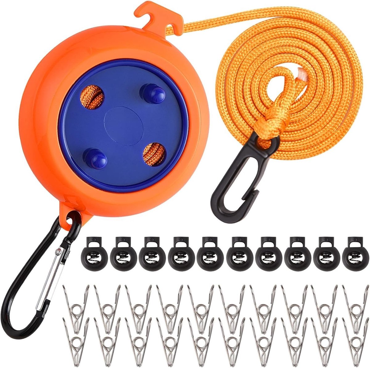 Kledinglijn - 10 Meter - Draagbaar - Oranje